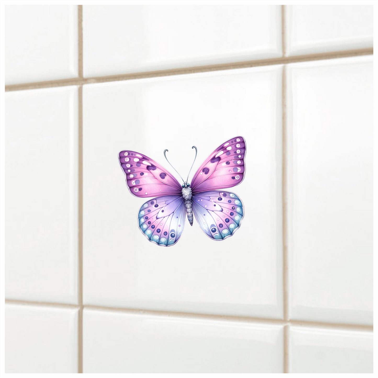 Purple Butterfly Insect Elegant Vinyl Sticker Decal