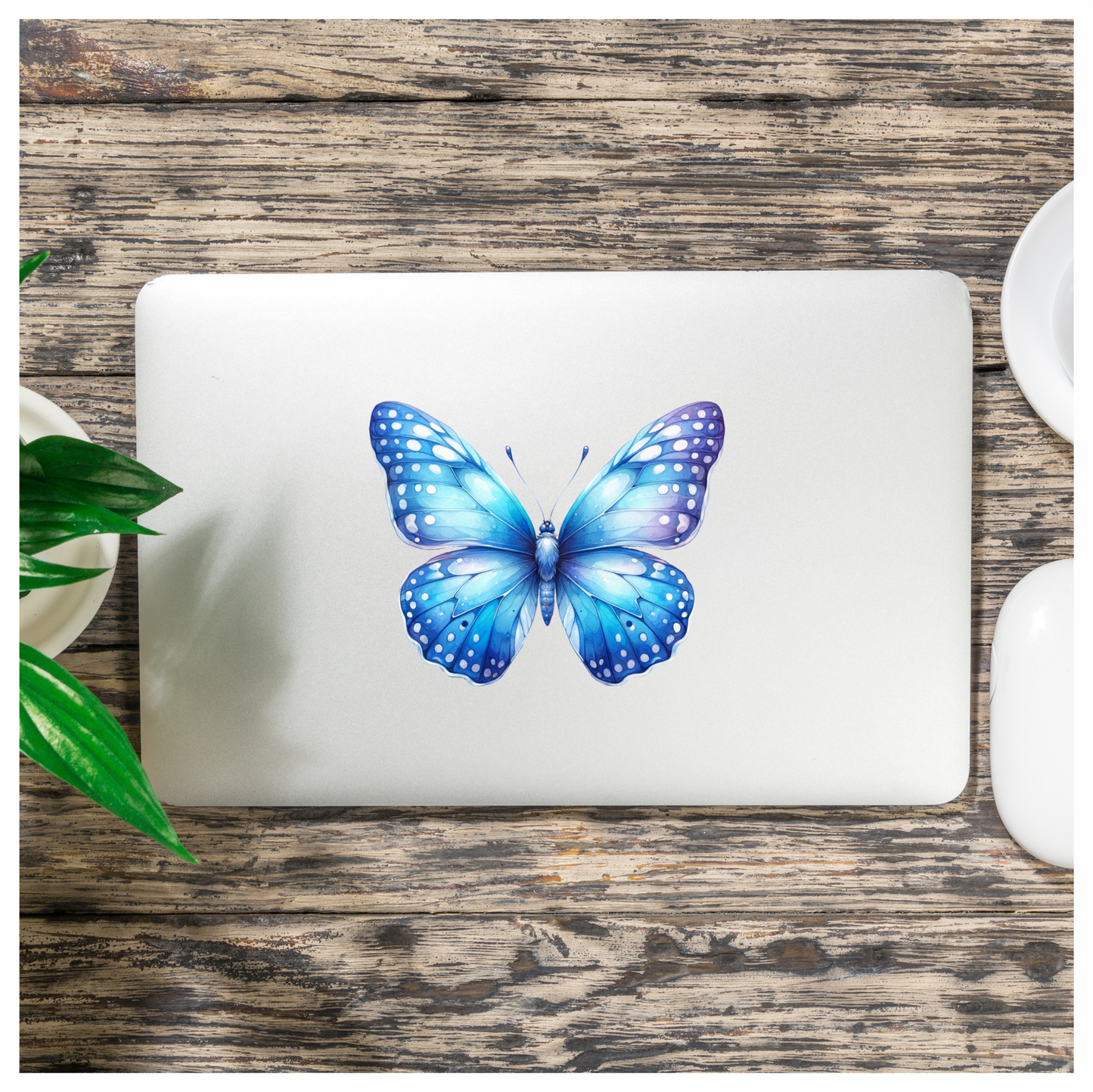 Blue Butterfly Insect Wing Vinyl Sticker Decal
