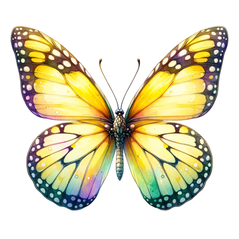 Yellow Butterfly Insect Colorful Vinyl Sticker Decal