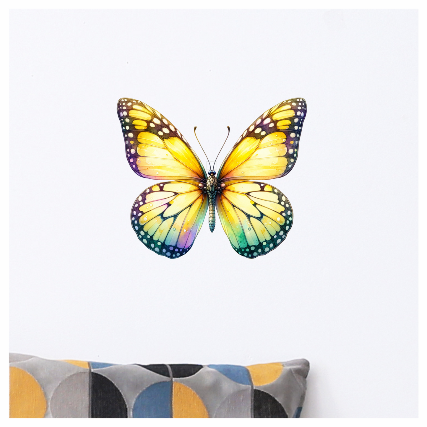Yellow Butterfly Insect Colorful Vinyl Sticker Decal