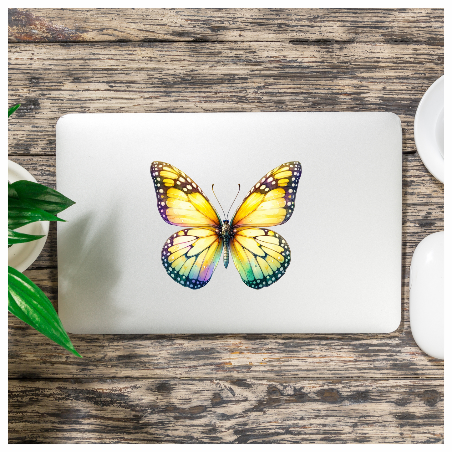 Yellow Butterfly Insect Colorful Vinyl Sticker Decal