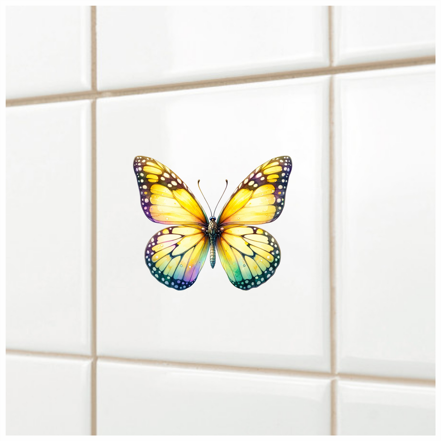 Yellow Butterfly Insect Colorful Vinyl Sticker Decal