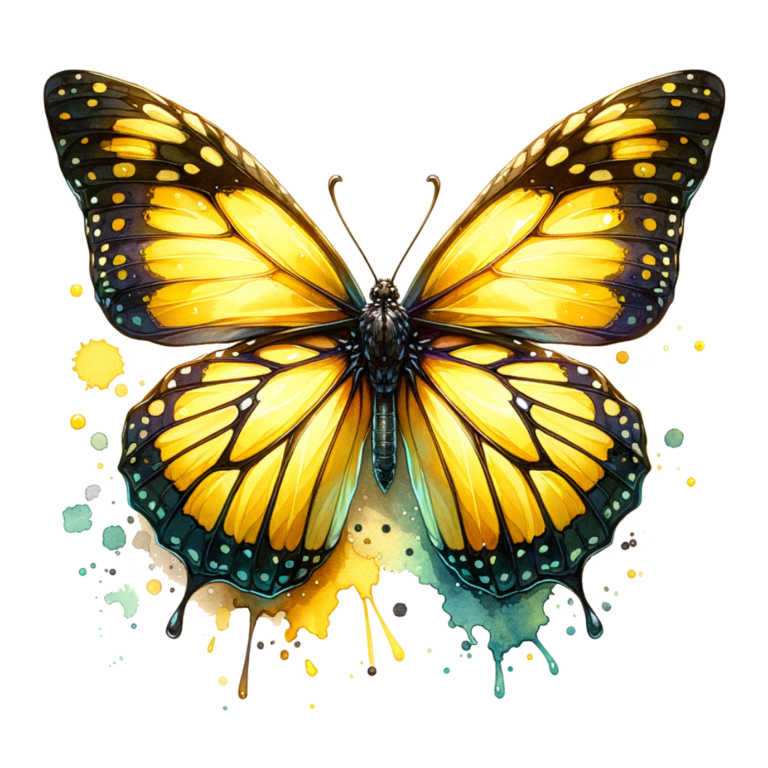Yellow Butterfly Animal Vinyl Sticker Decal