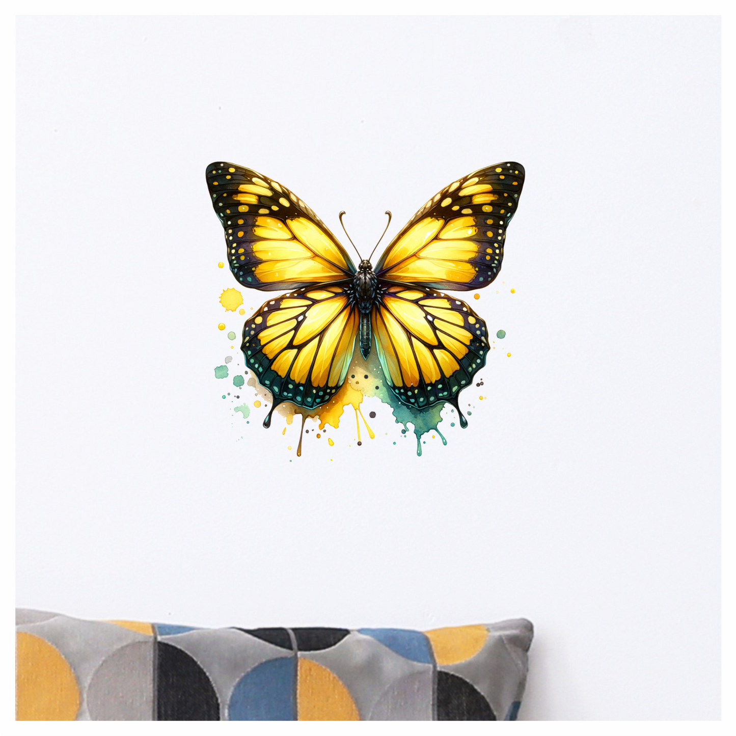 Yellow Butterfly Animal Vinyl Sticker Decal