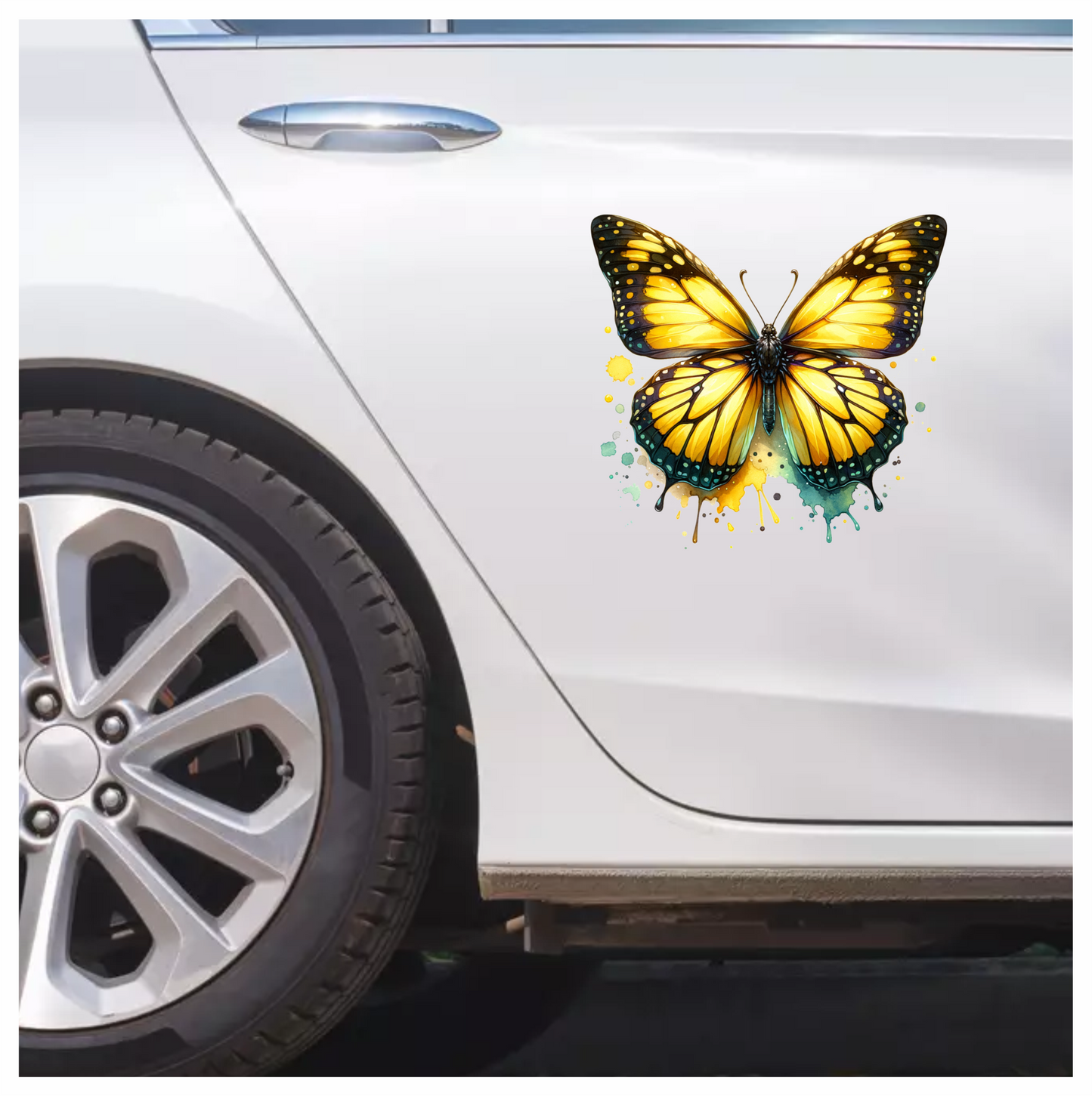 Yellow Butterfly Animal Vinyl Sticker Decal