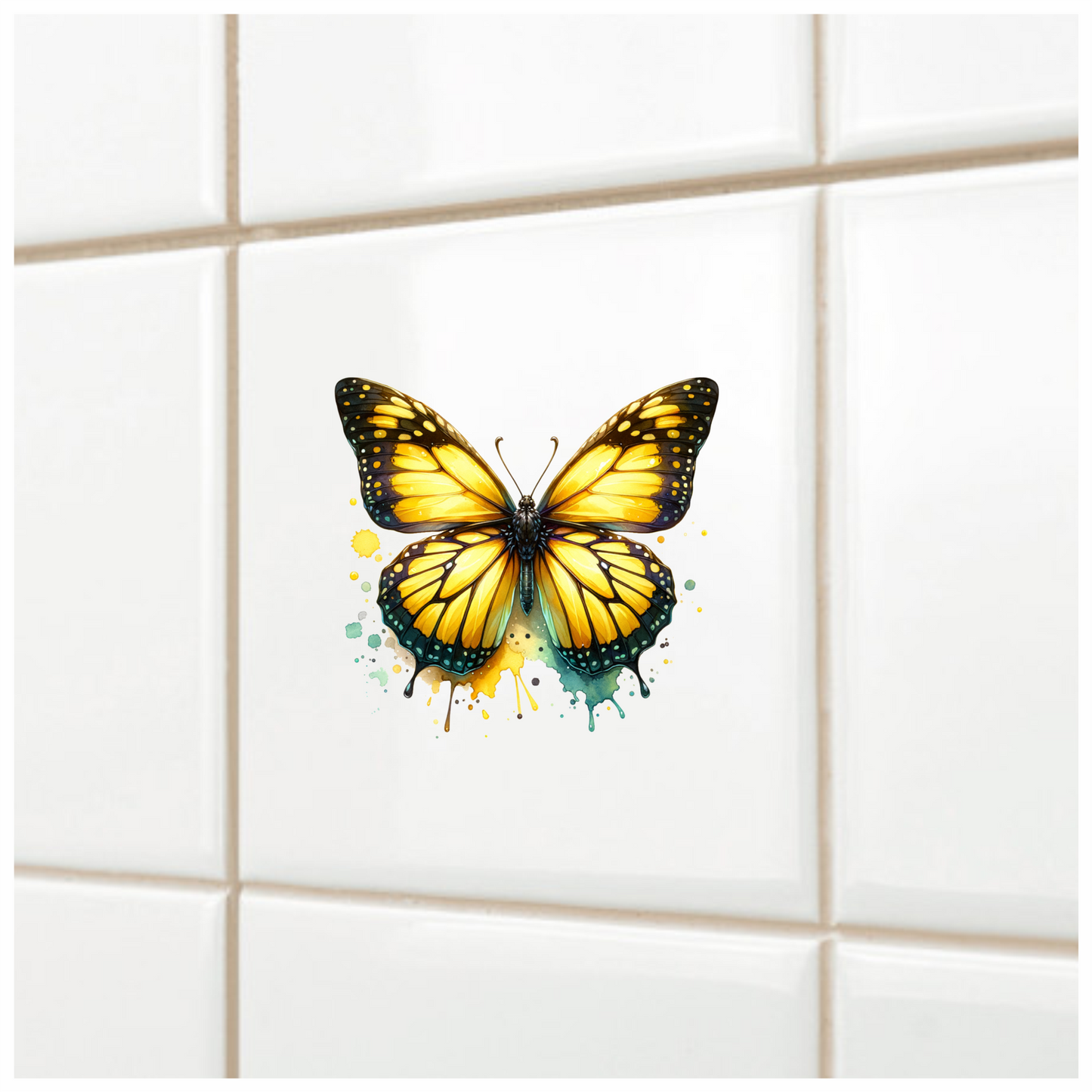Yellow Butterfly Animal Vinyl Sticker Decal