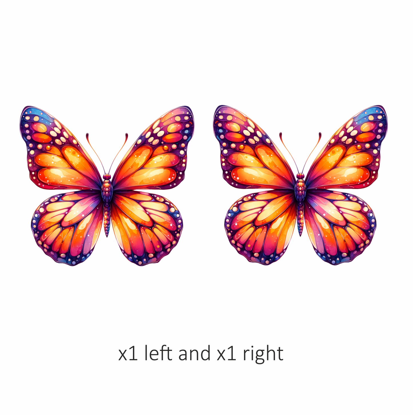 Orange Butterfly Wings Insect Artistic Vinyl Sticker Decal
