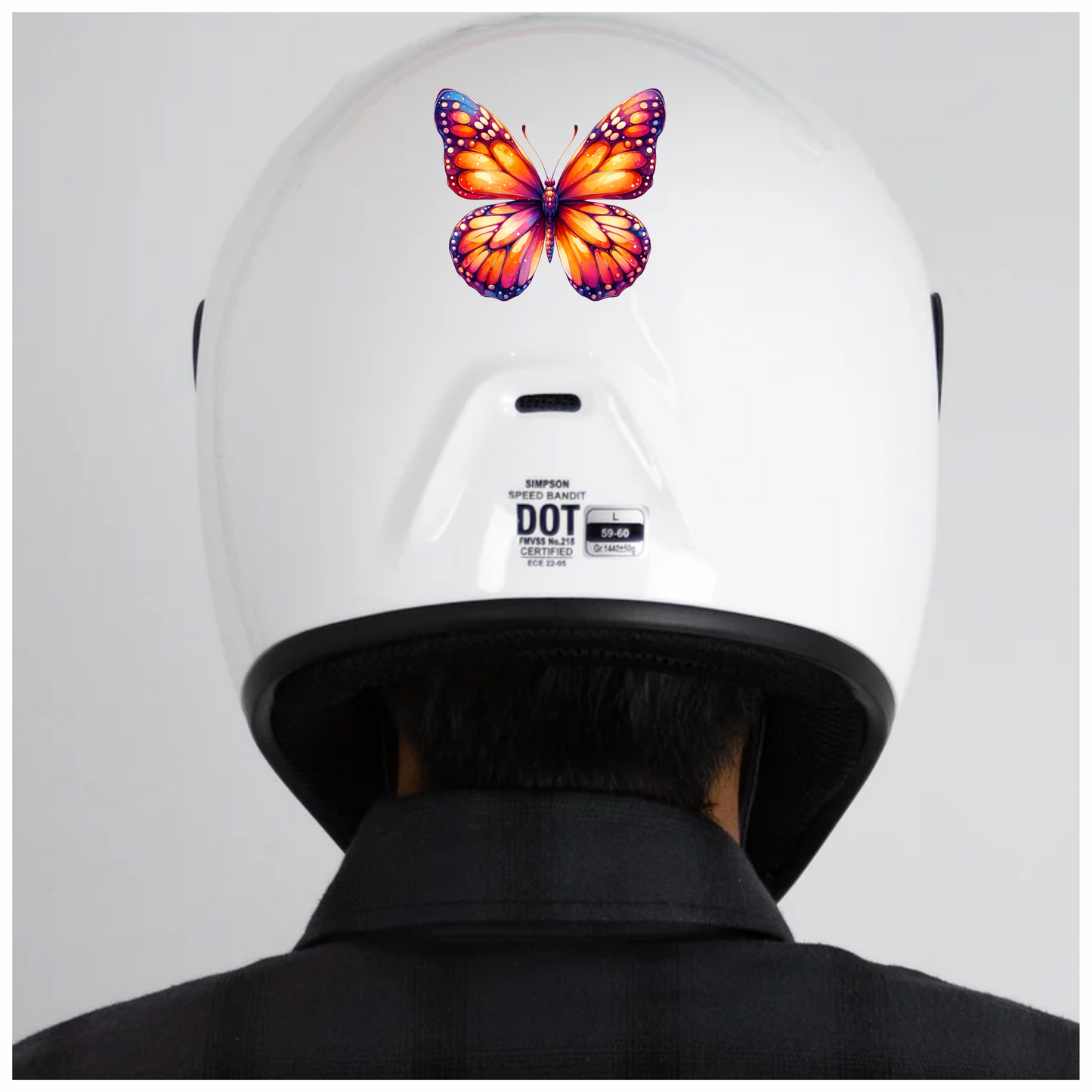 Orange Butterfly Wings Insect Artistic Vinyl Sticker Decal