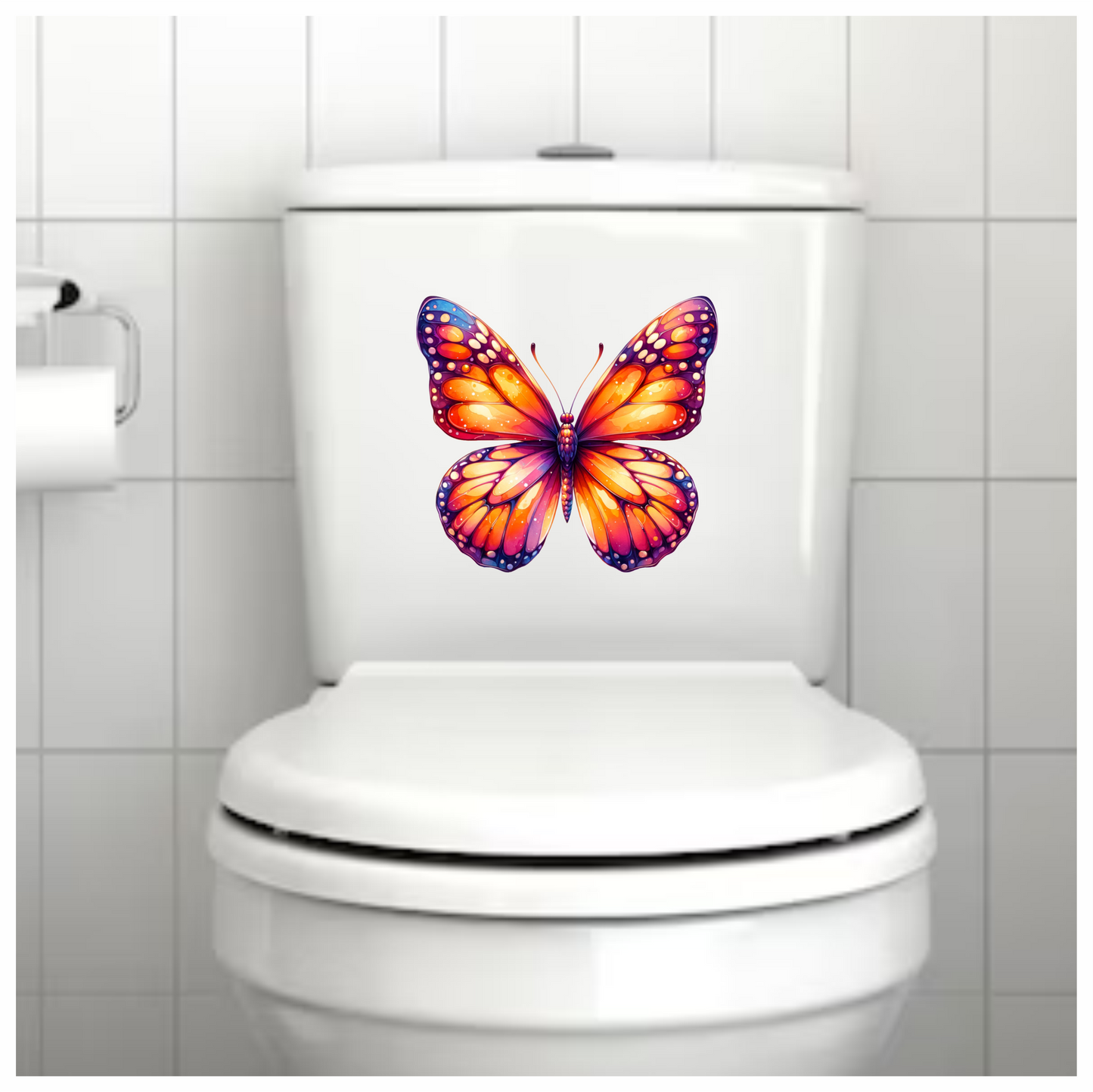 Orange Butterfly Wings Insect Artistic Vinyl Sticker Decal