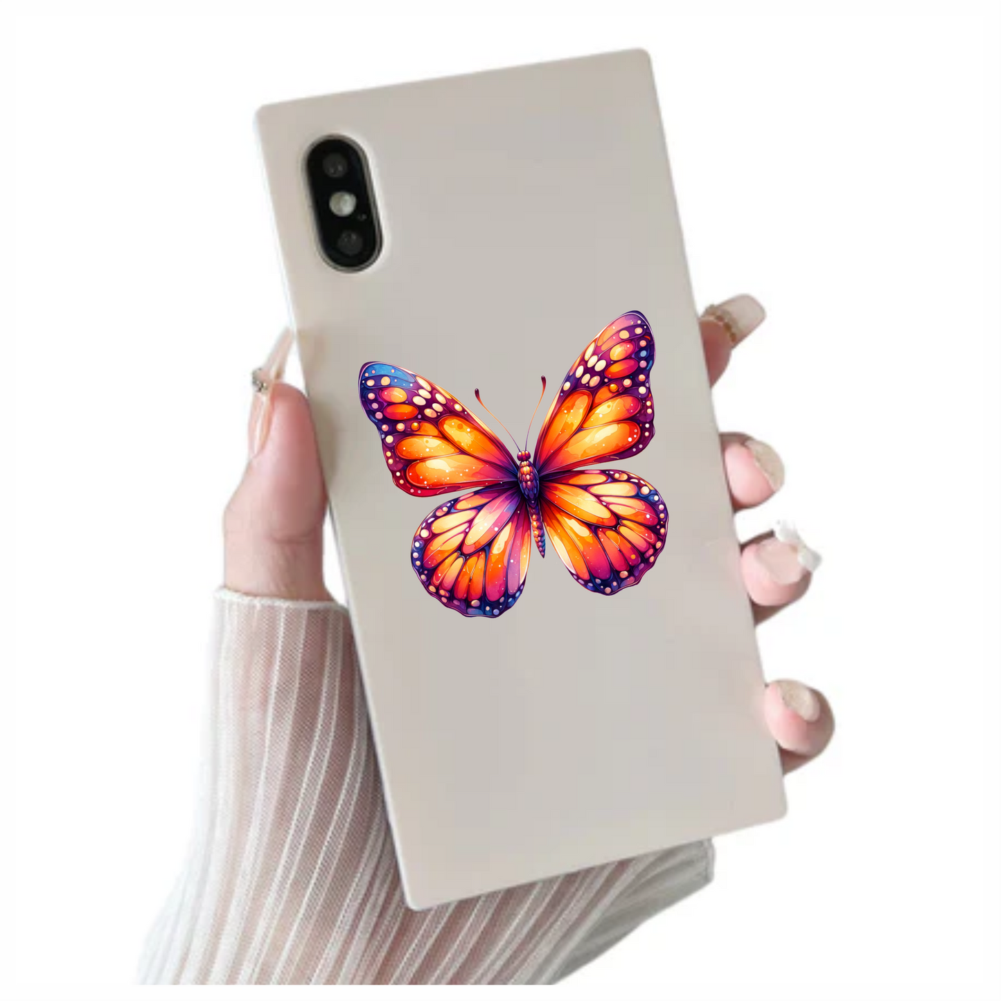 Orange Butterfly Wings Insect Artistic Vinyl Sticker Decal