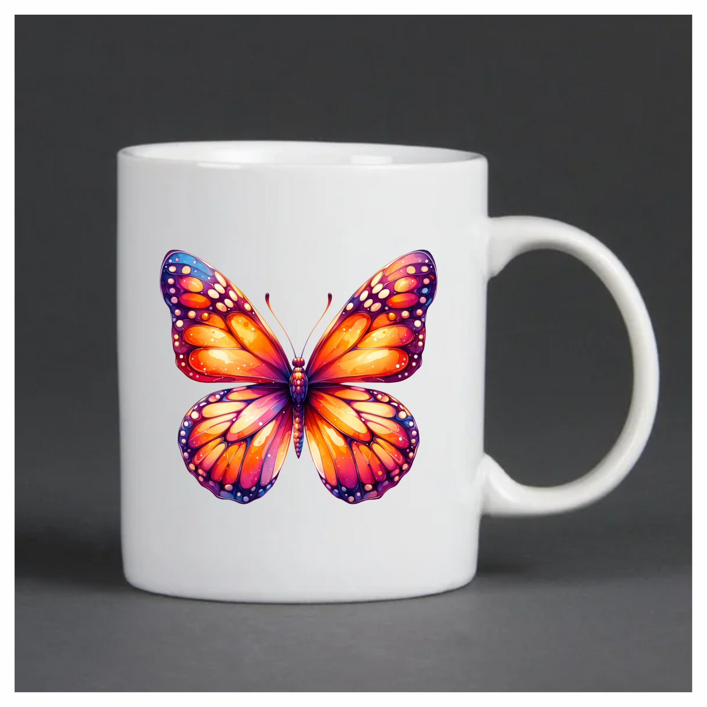 Orange Butterfly Wings Insect Artistic Vinyl Sticker Decal