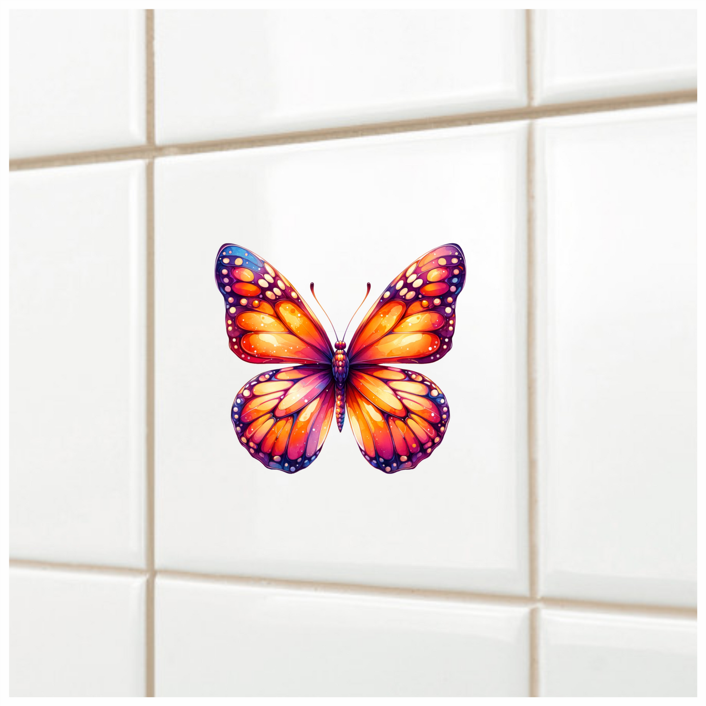 Orange Butterfly Wings Insect Artistic Vinyl Sticker Decal