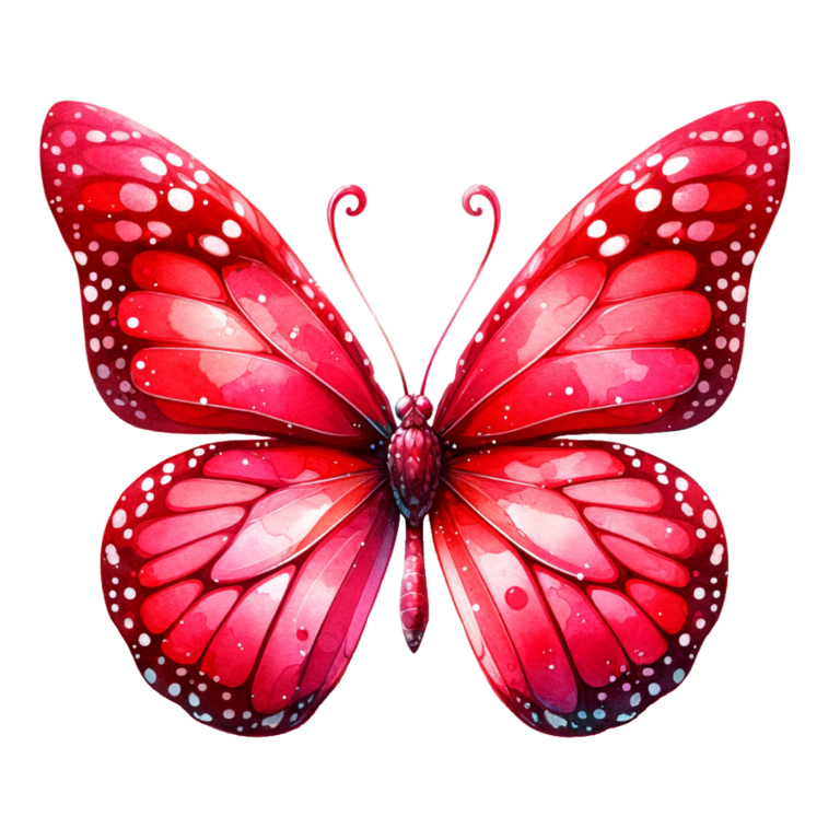 Red Butterfly Insect Delicate Wings Bright Vinyl Sticker Decal