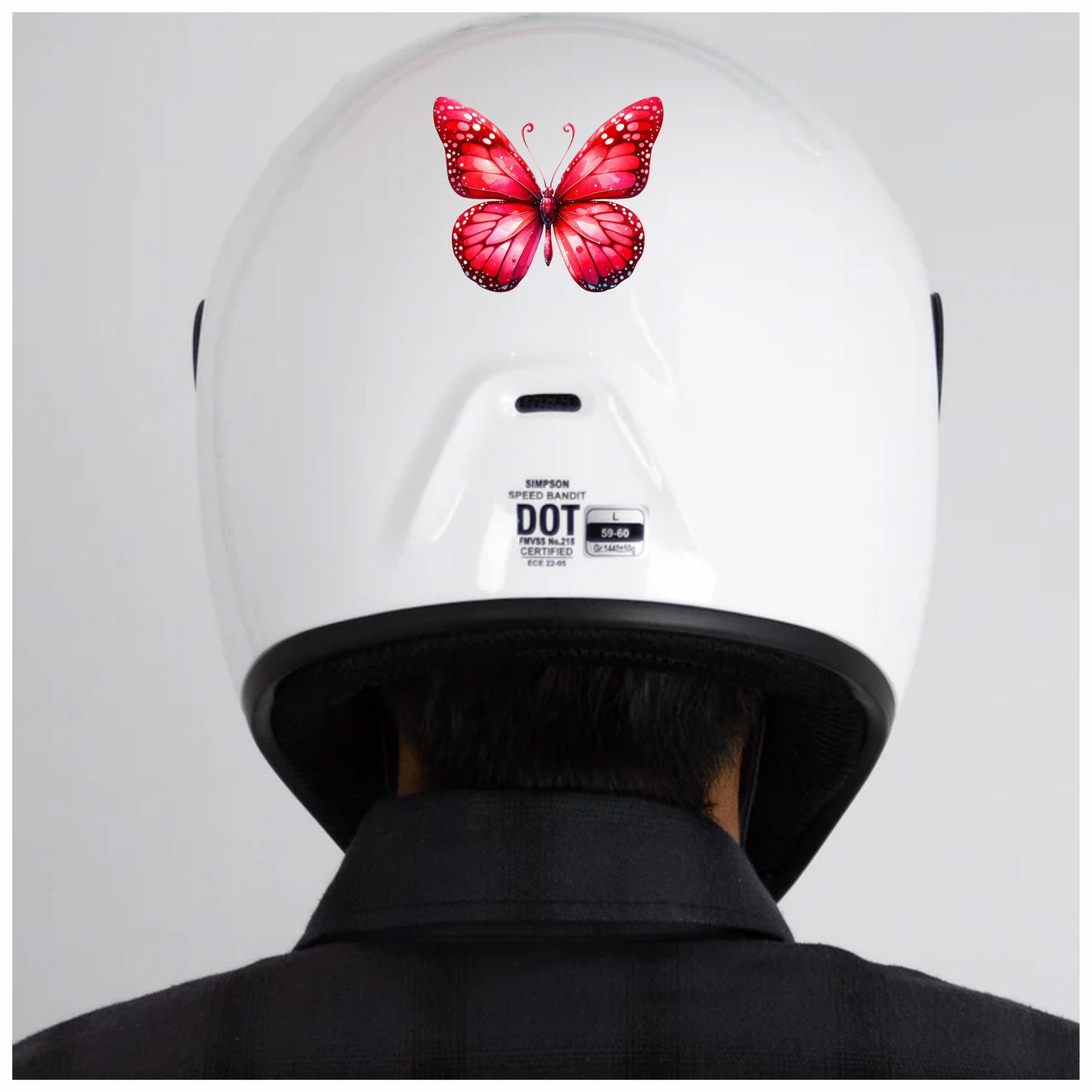 Red Butterfly Insect Delicate Wings Bright Vinyl Sticker Decal