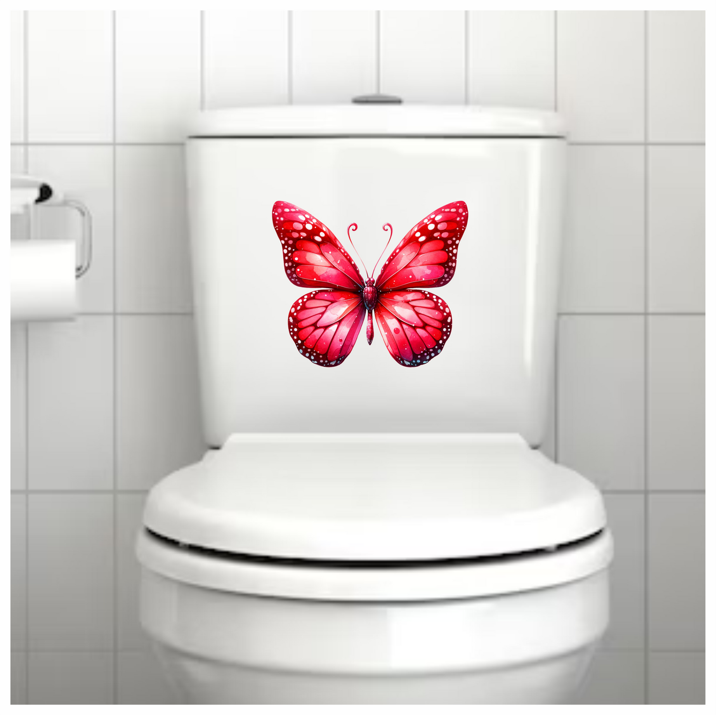 Red Butterfly Insect Delicate Wings Bright Vinyl Sticker Decal