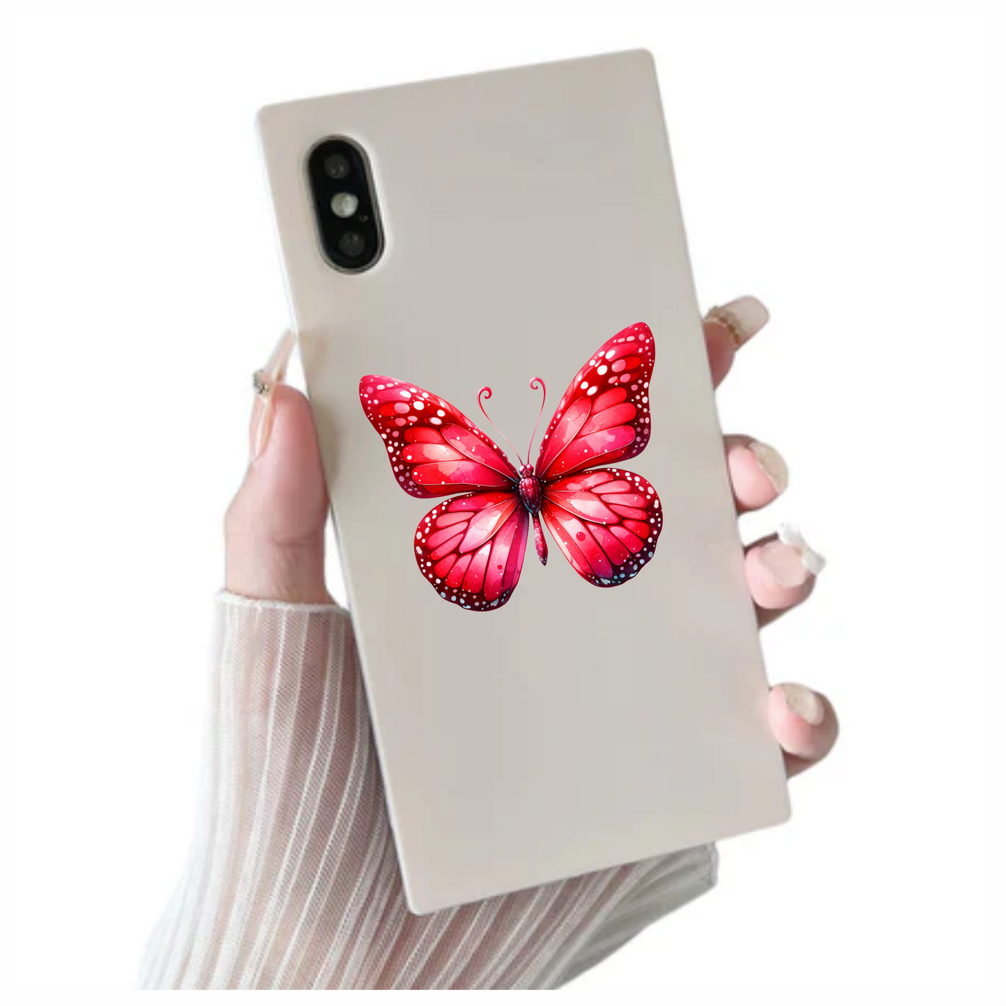 Red Butterfly Insect Delicate Wings Bright Vinyl Sticker Decal