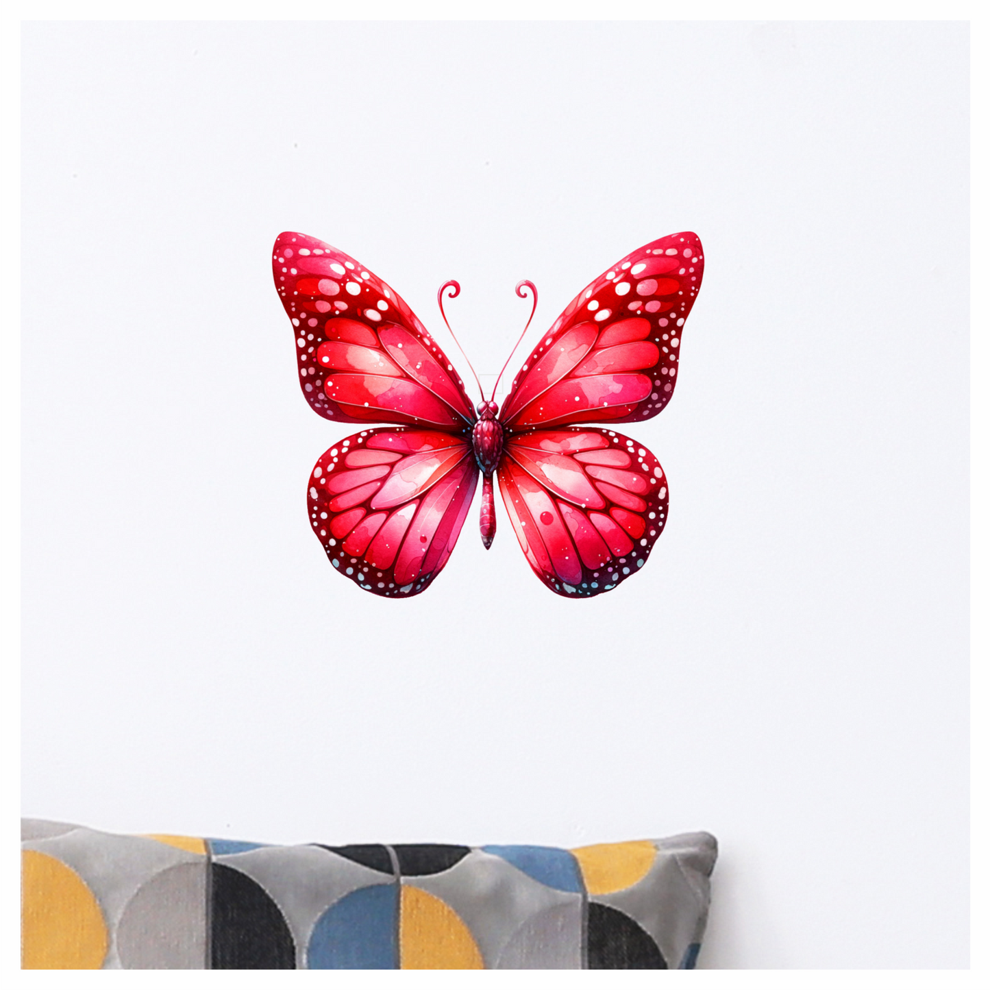 Red Butterfly Insect Delicate Wings Bright Vinyl Sticker Decal