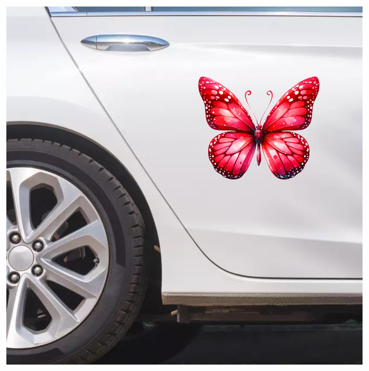 Red Butterfly Insect Delicate Wings Bright Vinyl Sticker Decal