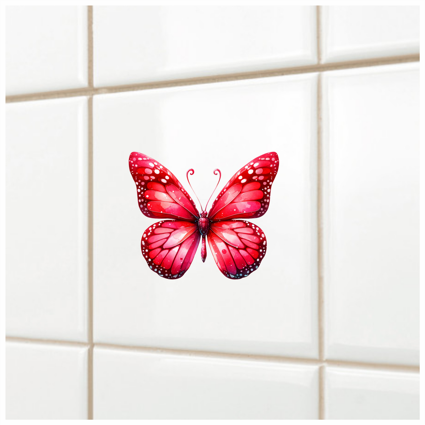 Red Butterfly Insect Delicate Wings Bright Vinyl Sticker Decal