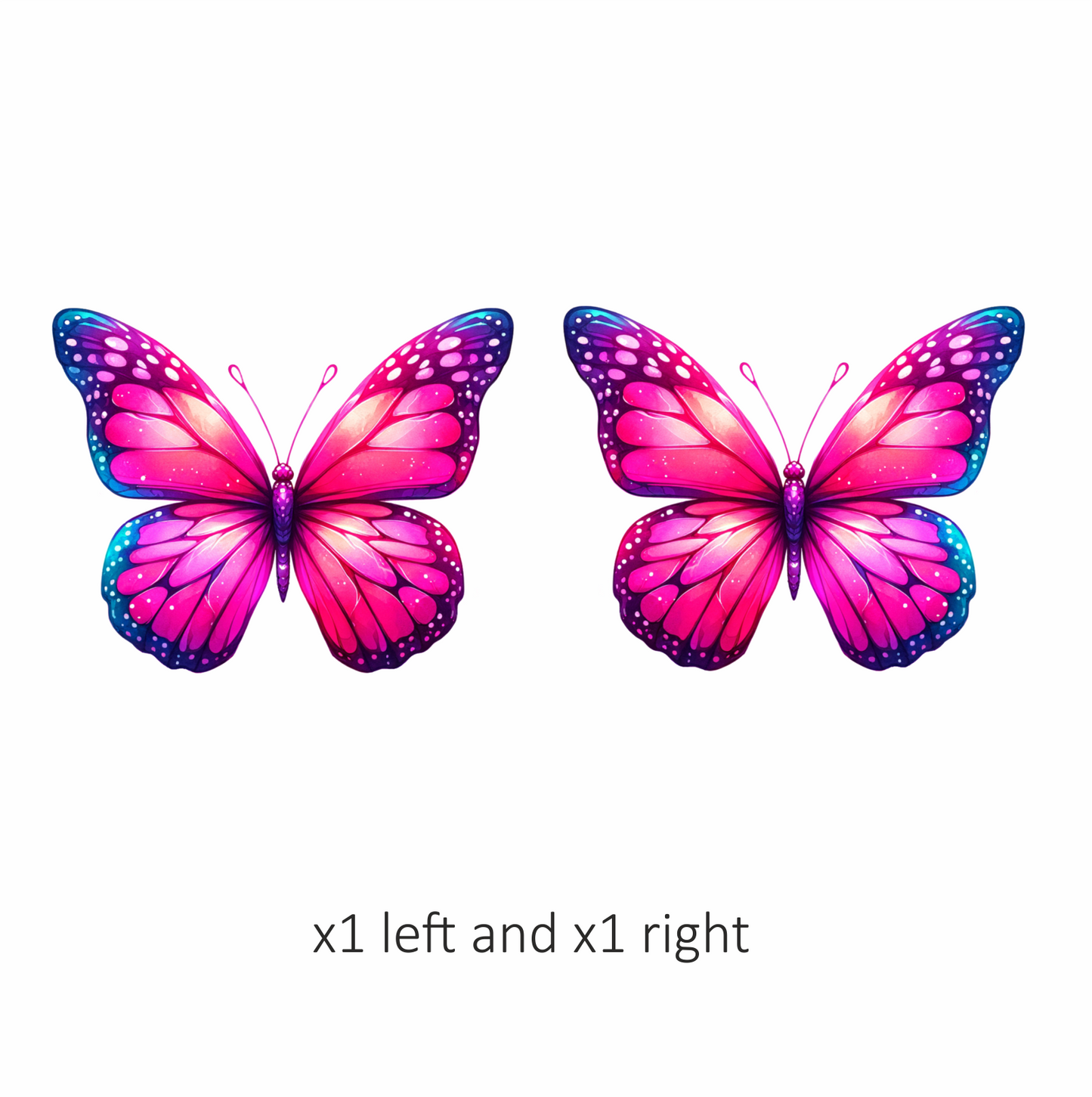 Pink Butterfly Colorful Insect Vibrant Wings Detailed Vinyl Sticker Decal