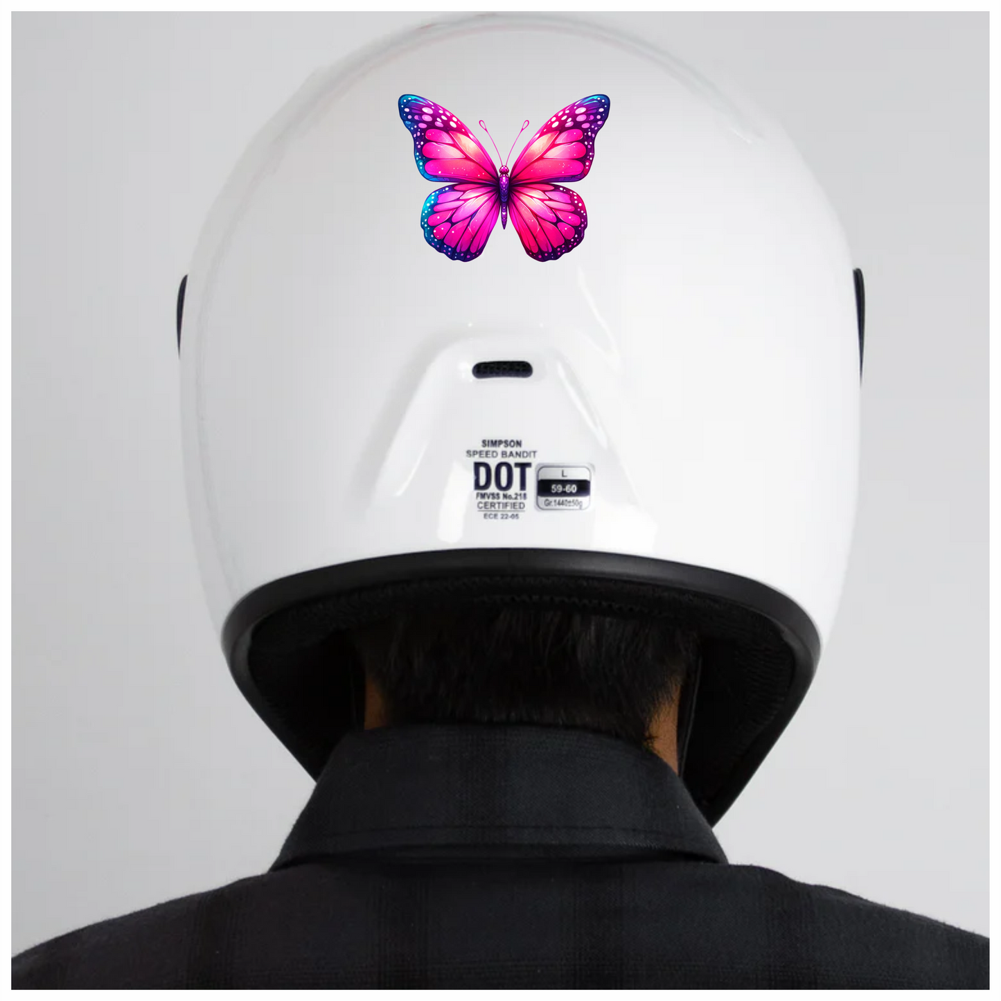 Pink Butterfly Colorful Insect Vibrant Wings Detailed Vinyl Sticker Decal