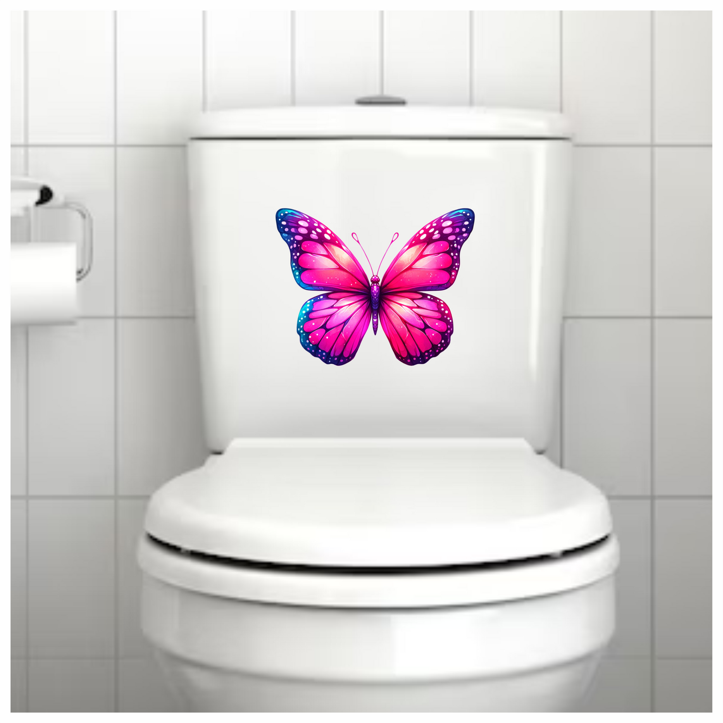 Pink Butterfly Colorful Insect Vibrant Wings Detailed Vinyl Sticker Decal