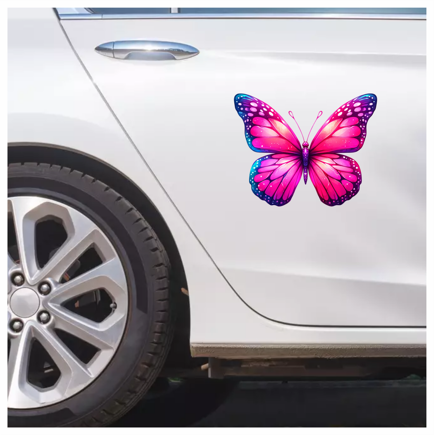Pink Butterfly Colorful Insect Vibrant Wings Detailed Vinyl Sticker Decal
