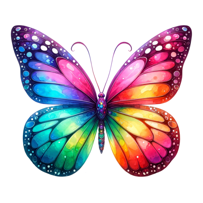 Butterfly Colorful Wings Insect Bright Vinyl Sticker Decal