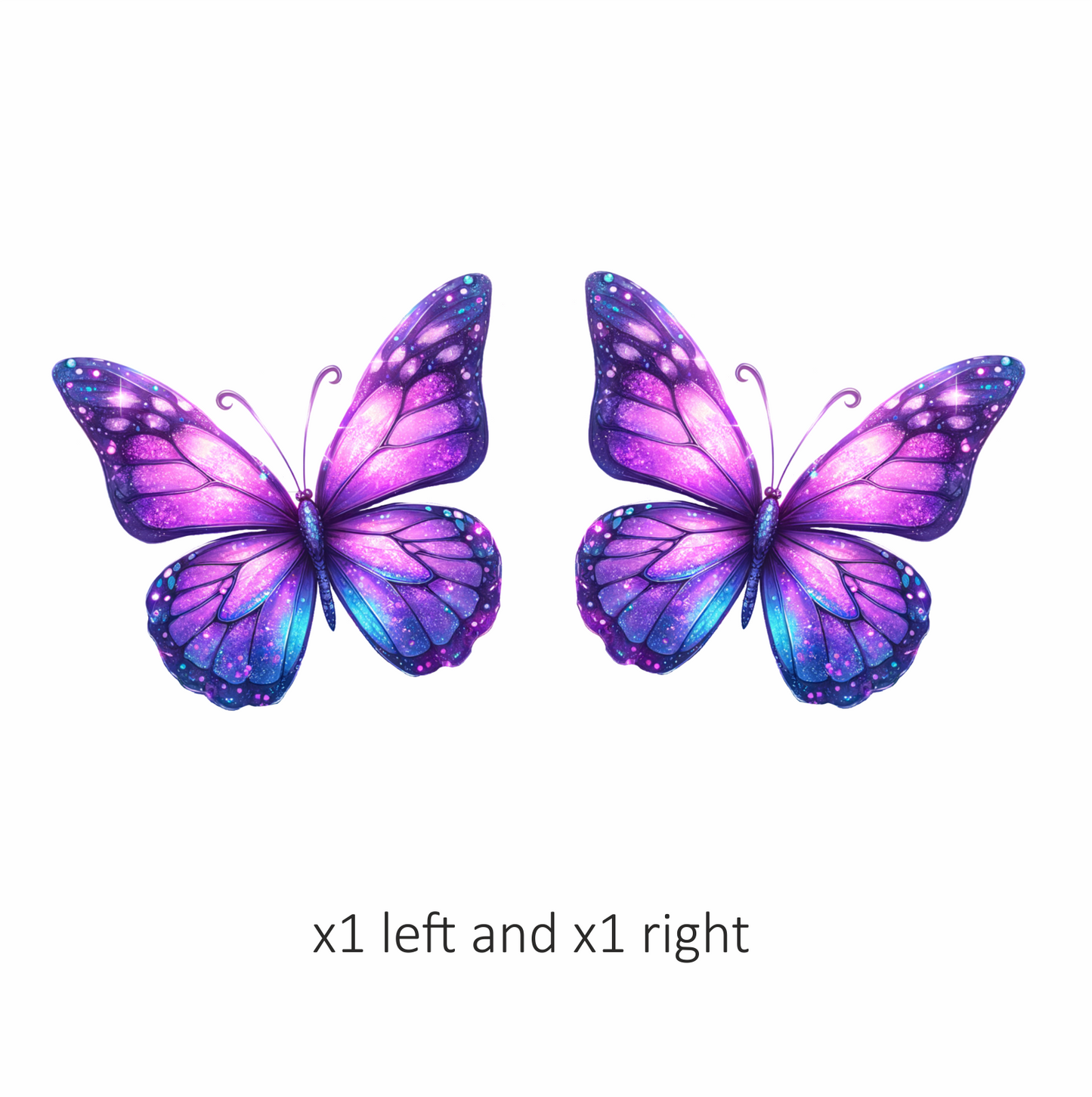 Purple Butterfly Wings Sparkle Vinyl Sticker Decal