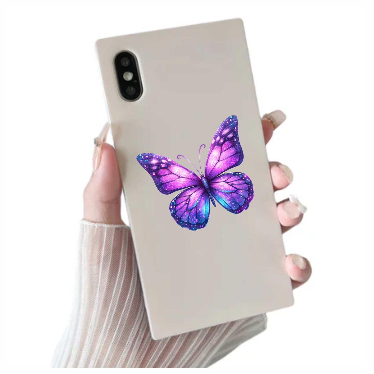 Purple Butterfly Wings Sparkle Vinyl Sticker Decal