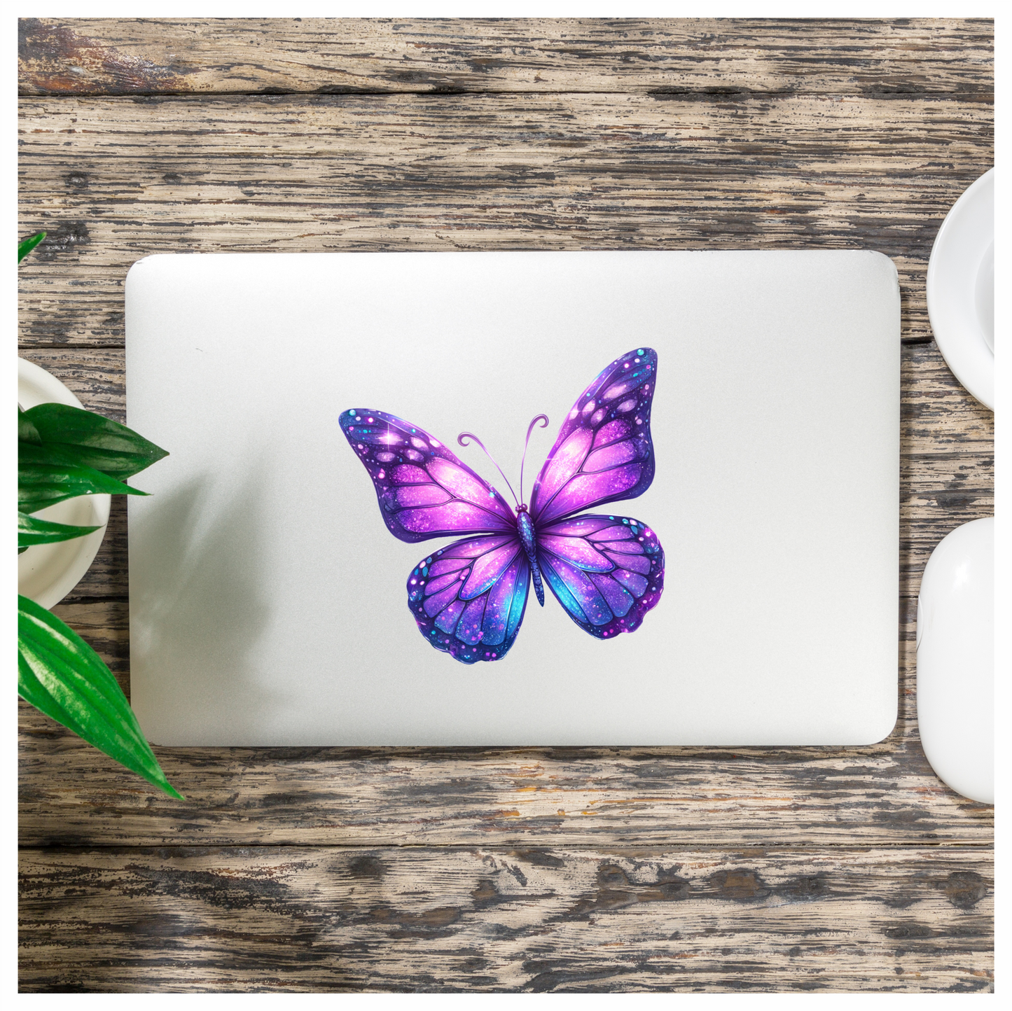 Purple Butterfly Wings Sparkle Vinyl Sticker Decal