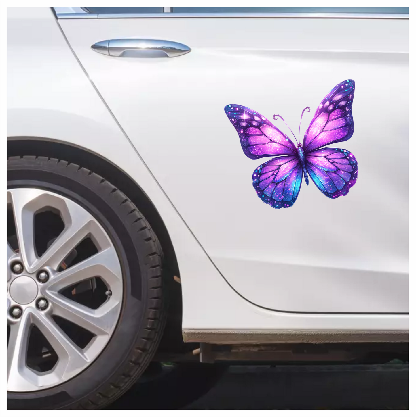 Purple Butterfly Wings Sparkle Vinyl Sticker Decal