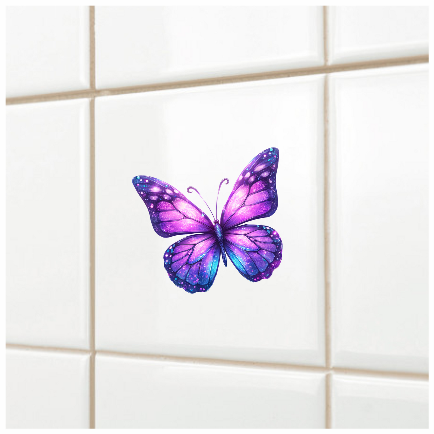 Purple Butterfly Wings Sparkle Vinyl Sticker Decal