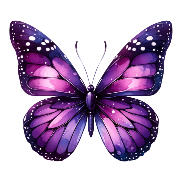 Purple Butterfly Watercolor Animal Vinyl Sticker Decal