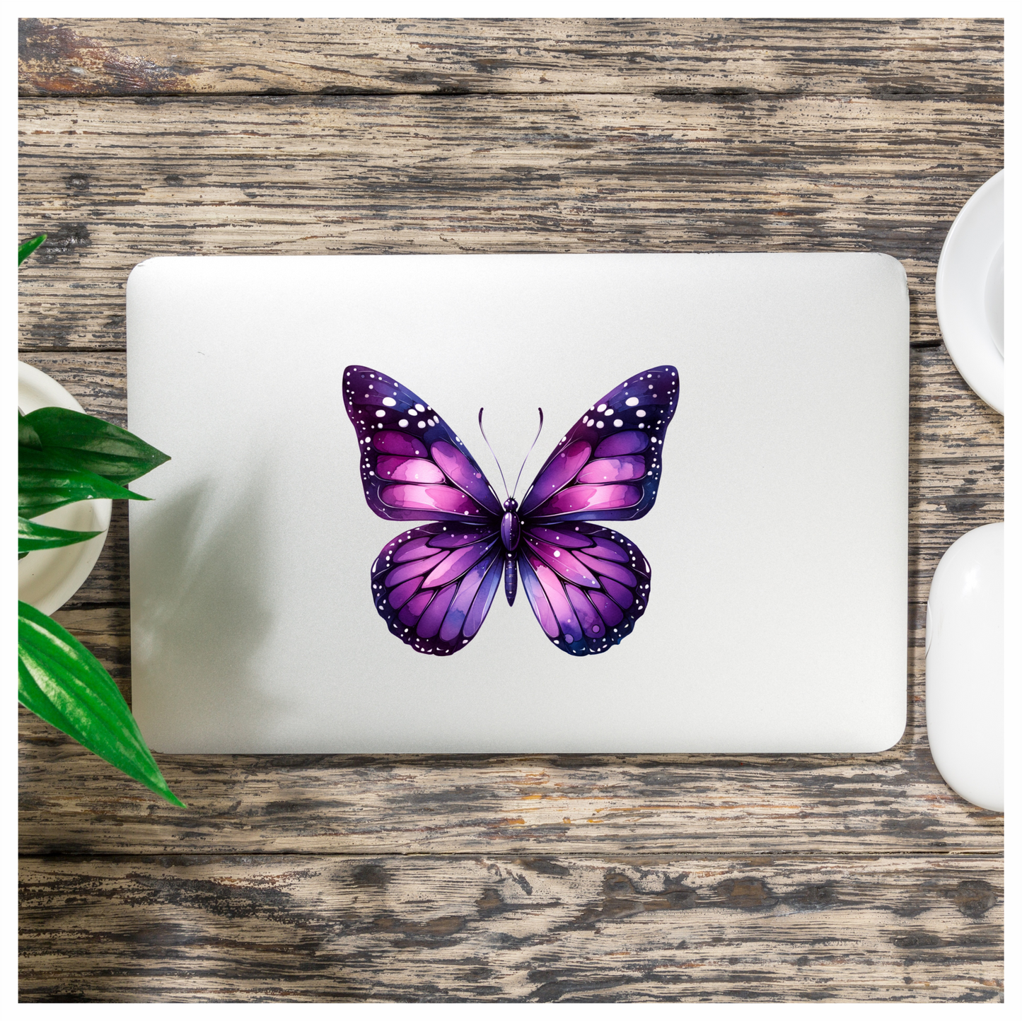 Purple Butterfly Watercolor Animal Vinyl Sticker Decal