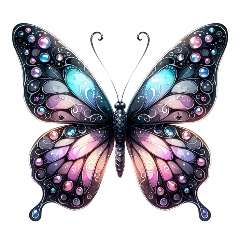 Butterfly Black Blue Pink Purple Vinyl Sticker Decal