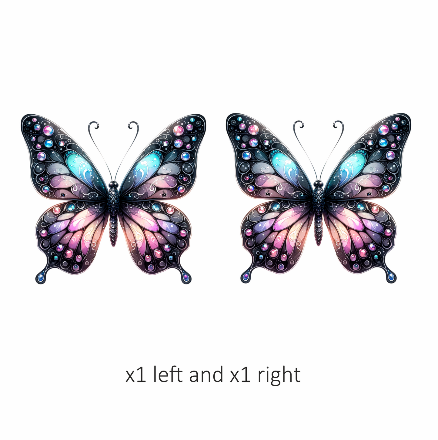 Butterfly Black Blue Pink Purple Vinyl Sticker Decal