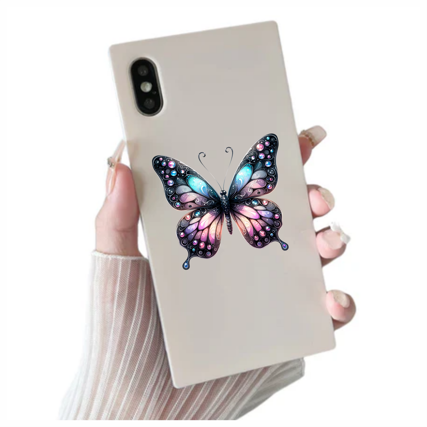 Butterfly Black Blue Pink Purple Vinyl Sticker Decal