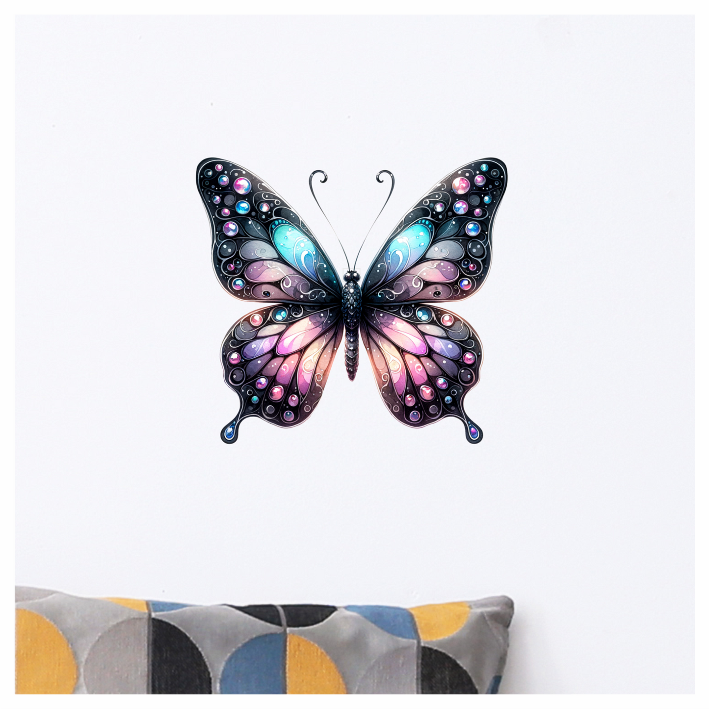Butterfly Black Blue Pink Purple Vinyl Sticker Decal