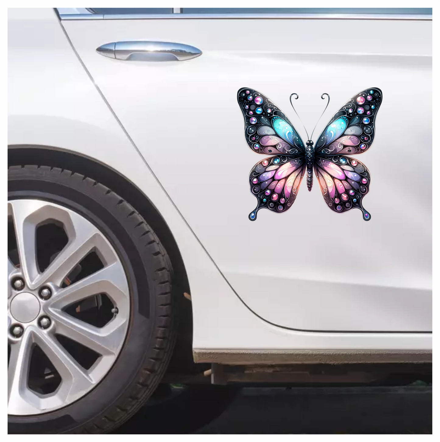 Butterfly Black Blue Pink Purple Vinyl Sticker Decal