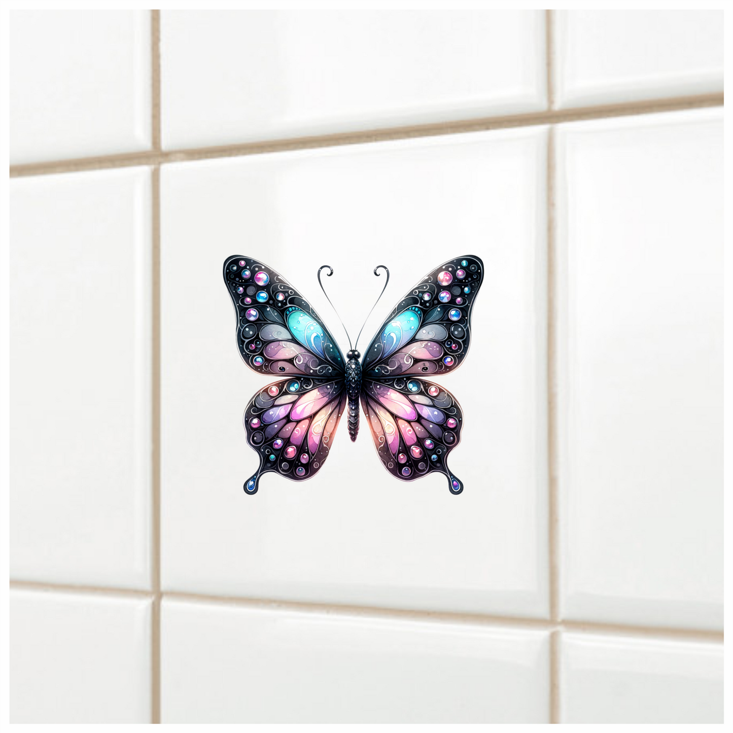 Butterfly Black Blue Pink Purple Vinyl Sticker Decal