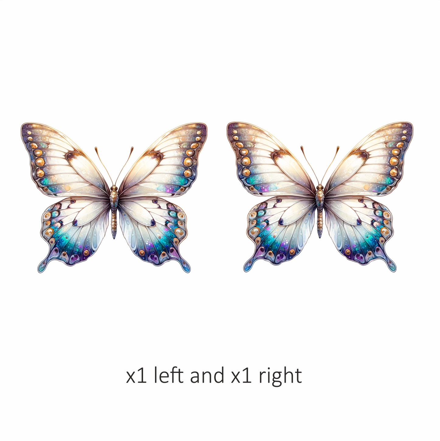 Butterfly White Blue Wings Vinyl Sticker Decal