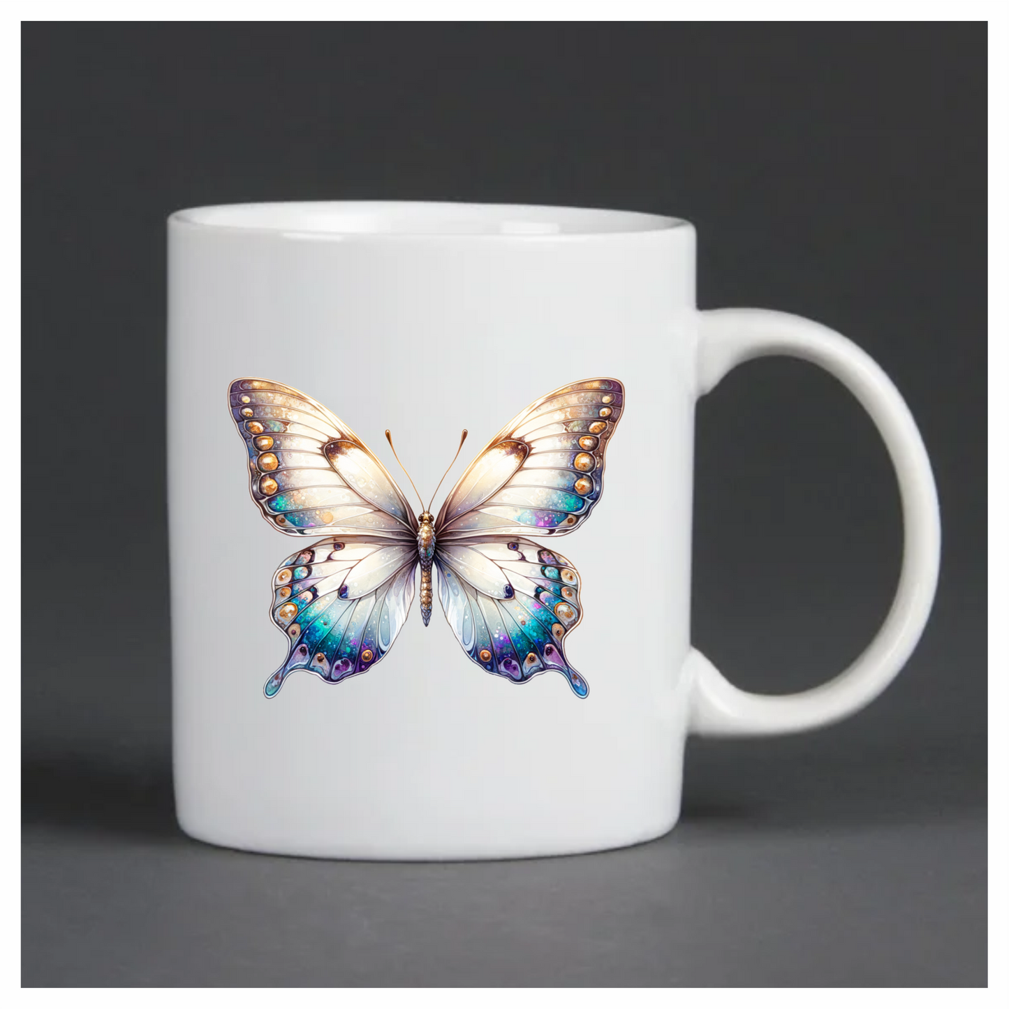Butterfly White Blue Wings Vinyl Sticker Decal
