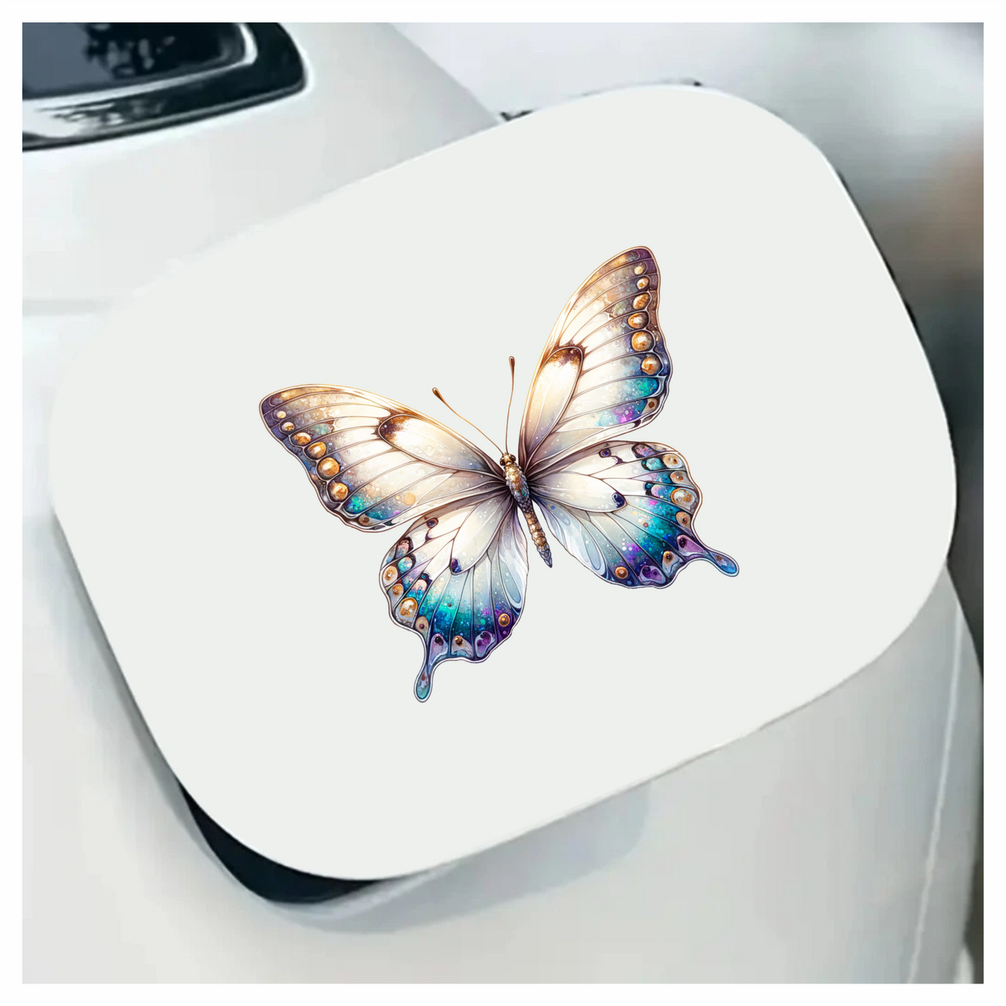 Butterfly White Blue Wings Vinyl Sticker Decal