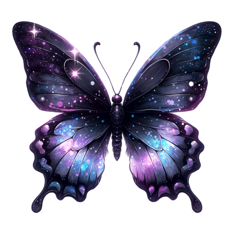 Butterfly Purple Galaxy Bright Shiny Wings Vinyl Sticker Decal