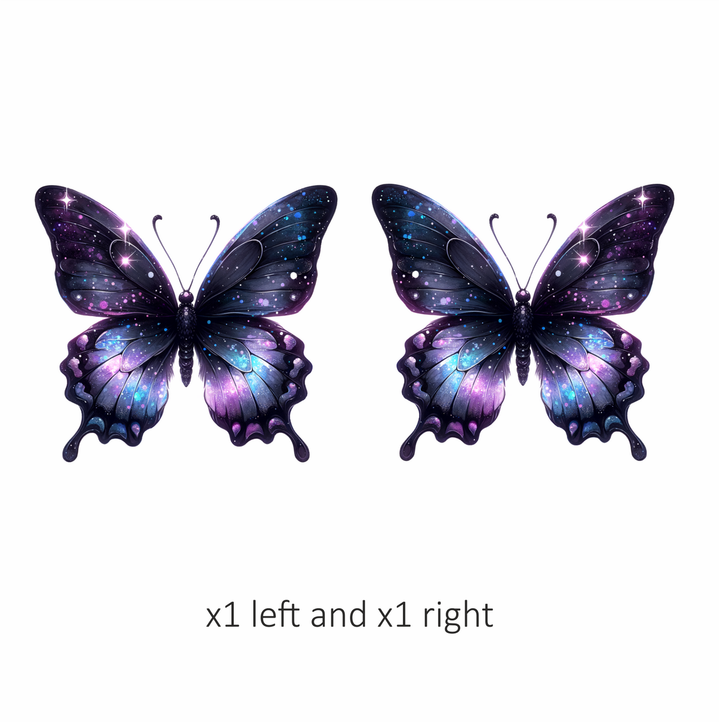 Butterfly Purple Galaxy Bright Shiny Wings Vinyl Sticker Decal