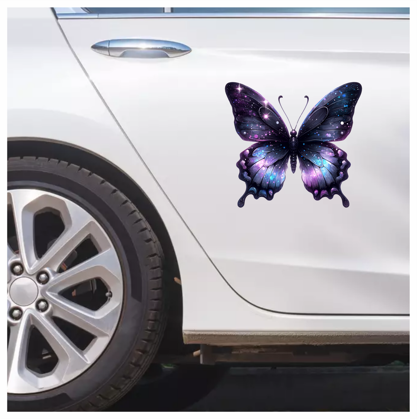 Butterfly Purple Galaxy Bright Shiny Wings Vinyl Sticker Decal