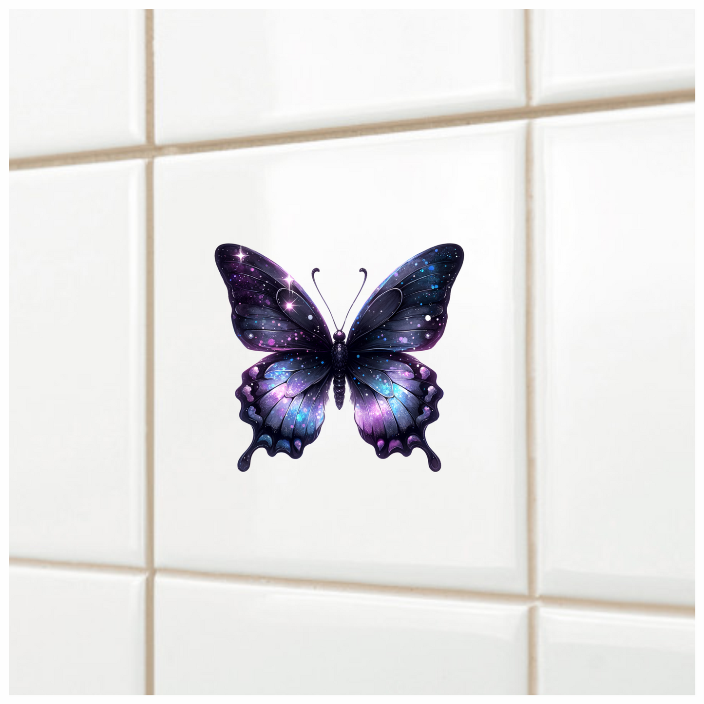 Butterfly Purple Galaxy Bright Shiny Wings Vinyl Sticker Decal