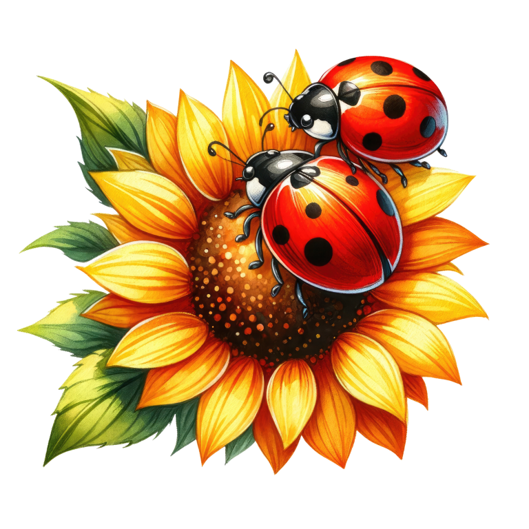 Ladybug Red Sunflower Yellow Insect Decal Vinyl Sticker Decal