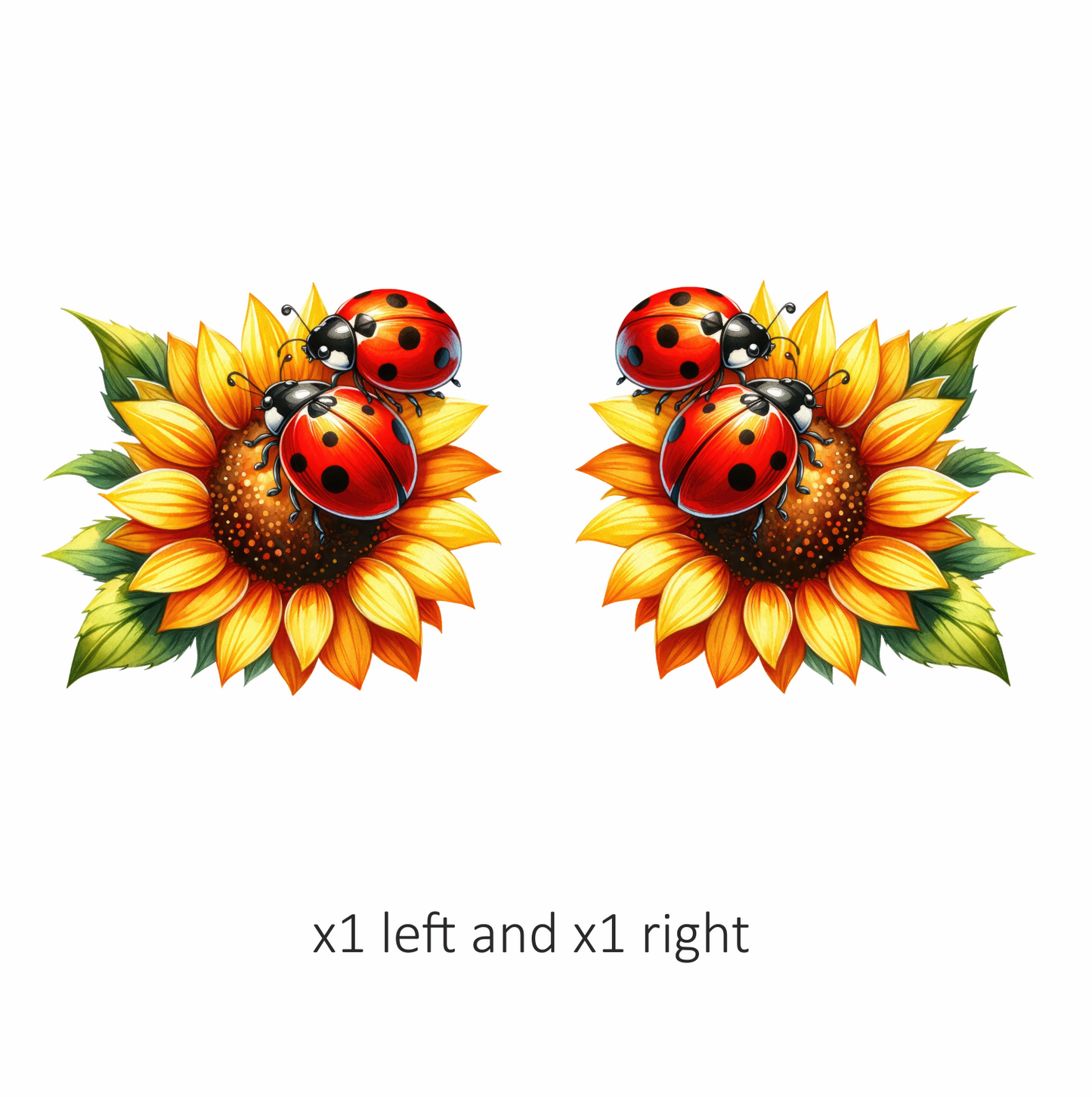Ladybug Red Sunflower Yellow Insect Decal Vinyl Sticker Decal